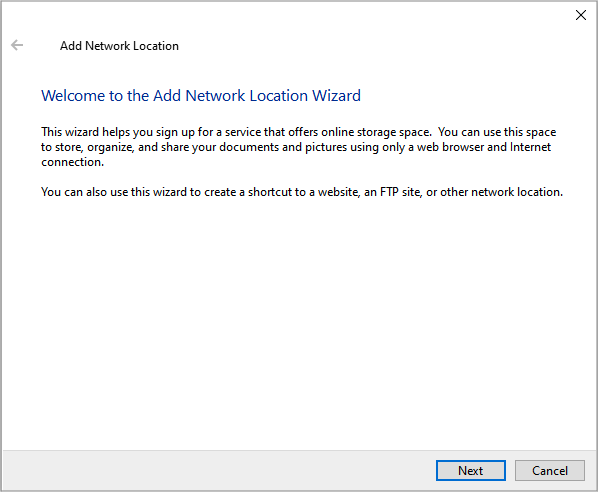 Network Location Welcome